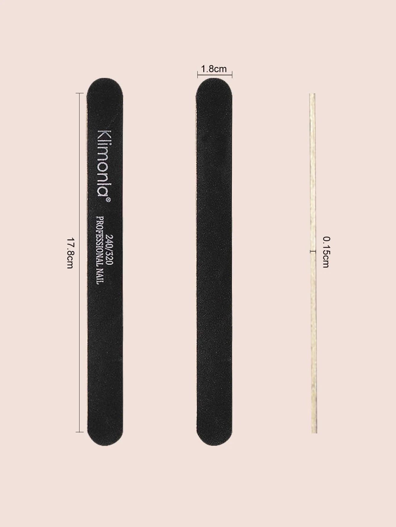 10/50/100PCS Professional Nail Files 100/180/240/320 Wooden black Nail Files Sandpaper For Nails Manicure Salon Tool Set