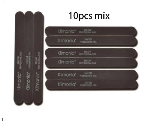 10/50/100PCS Professional Nail Files 100/180/240/320 Wooden black Nail Files Sandpaper For Nails Manicure Salon Tool Set