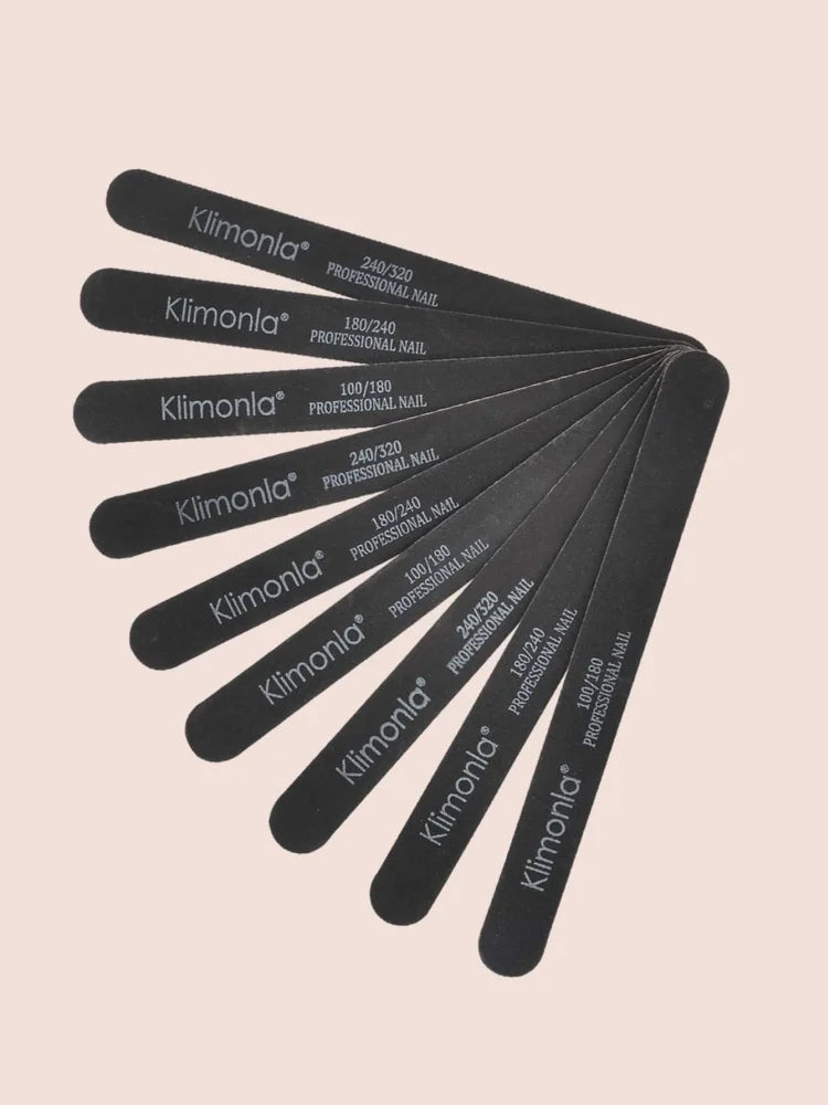 10/50/100PCS Professional Nail Files 100/180/240/320 Wooden black Nail Files Sandpaper For Nails Manicure Salon Tool Set