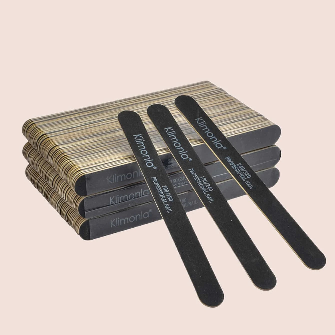 10/50/100PCS Professional Nail Files 100/180/240/320 Wooden black Nail Files Sandpaper For Nails Manicure Salon Tool Set