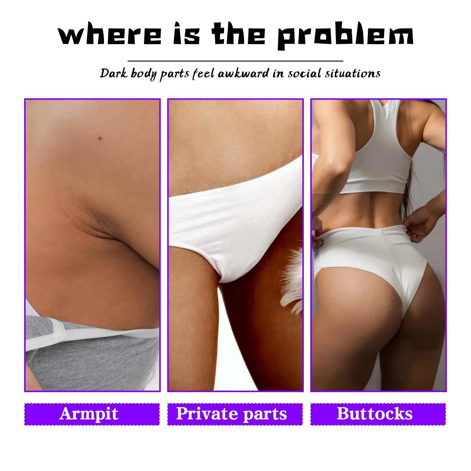 New Arrival Inner Thighs Lightening Cream Private Area Armpit Buttock Instant Whitening Cream Body Moist Bleaching Skin Lotion