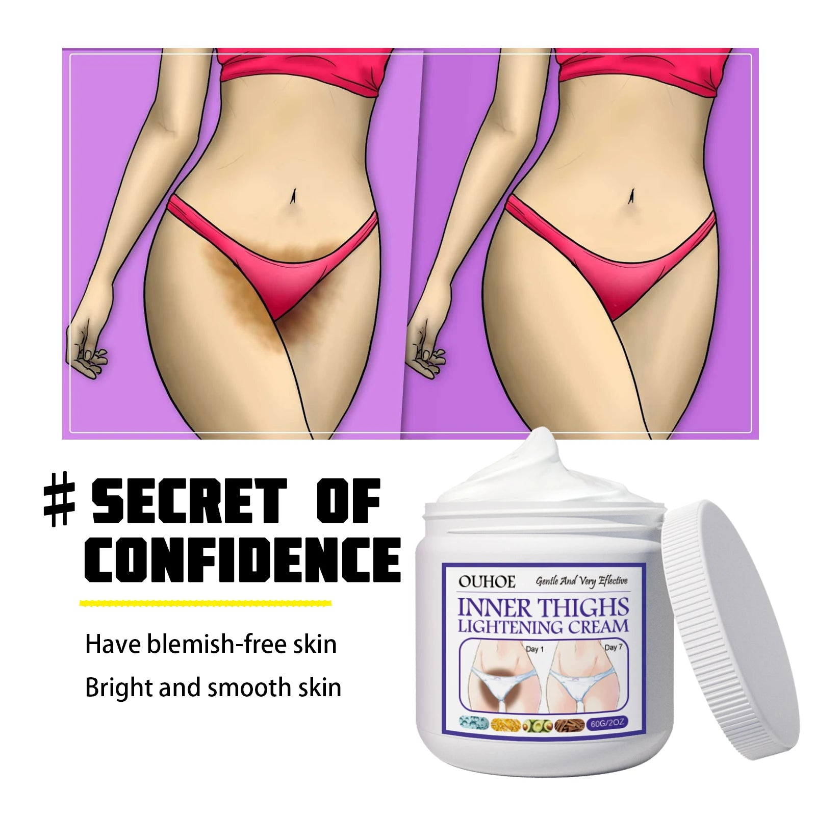 New Arrival Inner Thighs Lightening Cream Private Area Armpit Buttock Instant Whitening Cream Body Moist Bleaching Skin Lotion