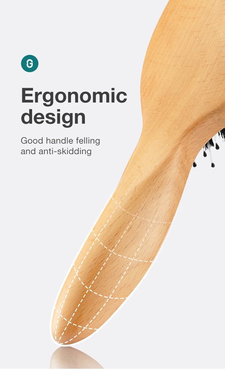 MR.GREEN Boar Bristle Hair Brush Natural Beech Comb Hairbrush for Curly Thick Long Dry Wet Hair Detangler Massage Brushes Women