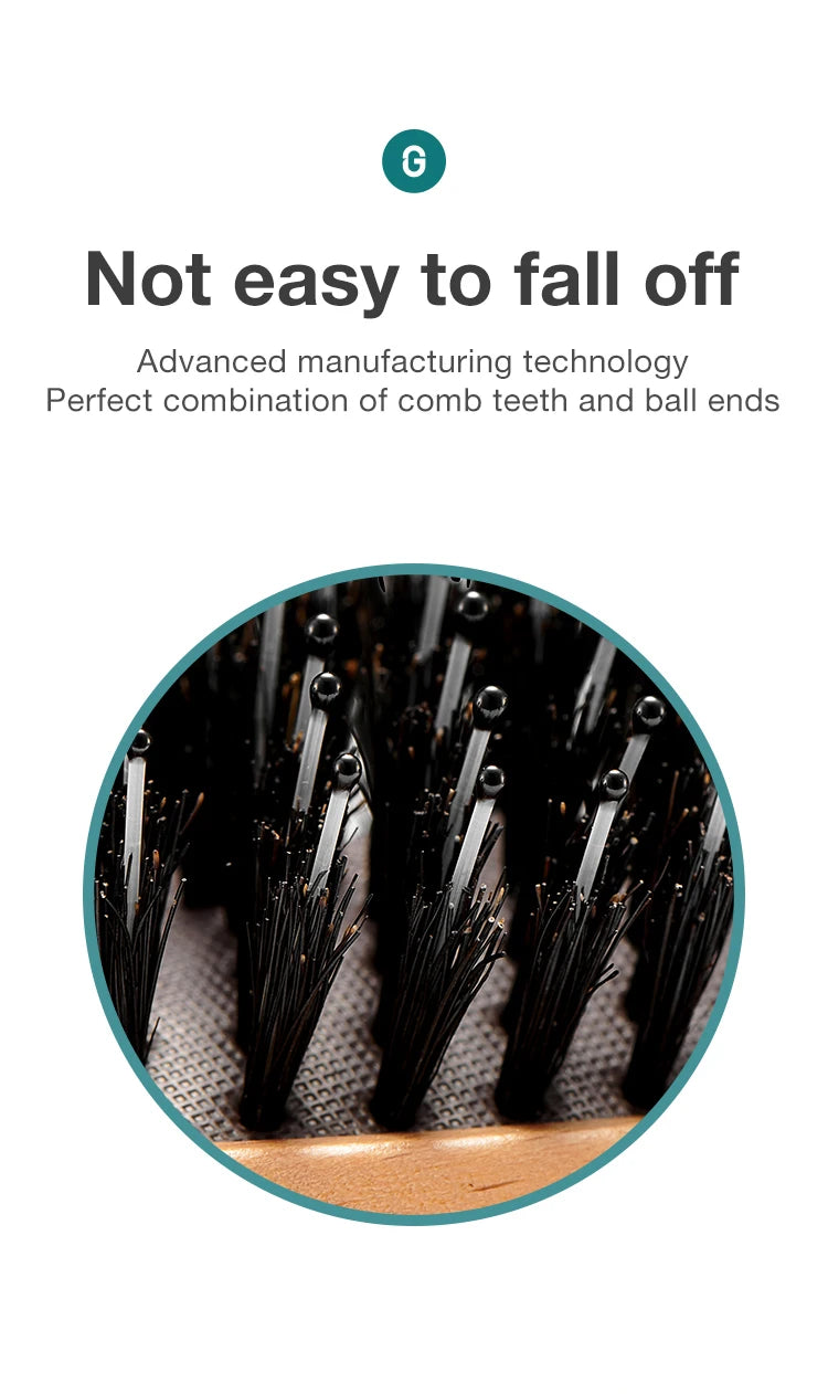 MR.GREEN Boar Bristle Hair Brush Natural Beech Comb Hairbrush for Curly Thick Long Dry Wet Hair Detangler Massage Brushes Women