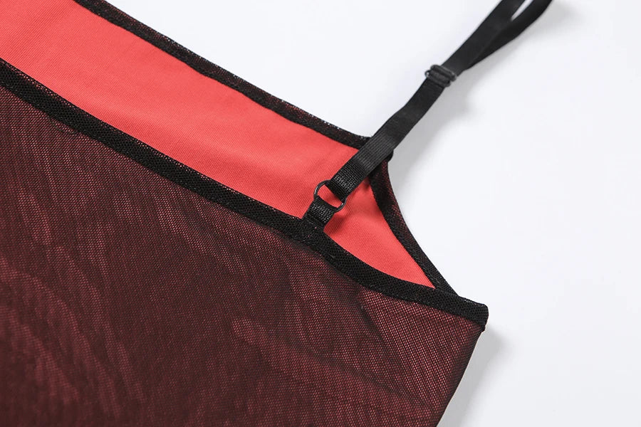 Vestido de Malla Ajustado de Doble Capa