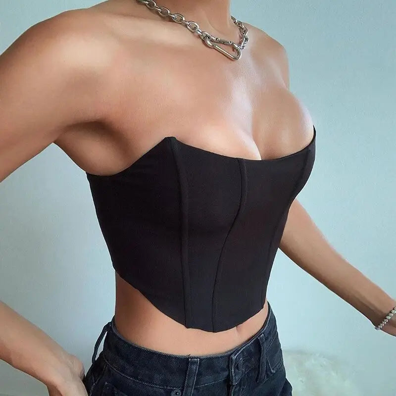 Top Corset Sin Mangas Estilo Bustier