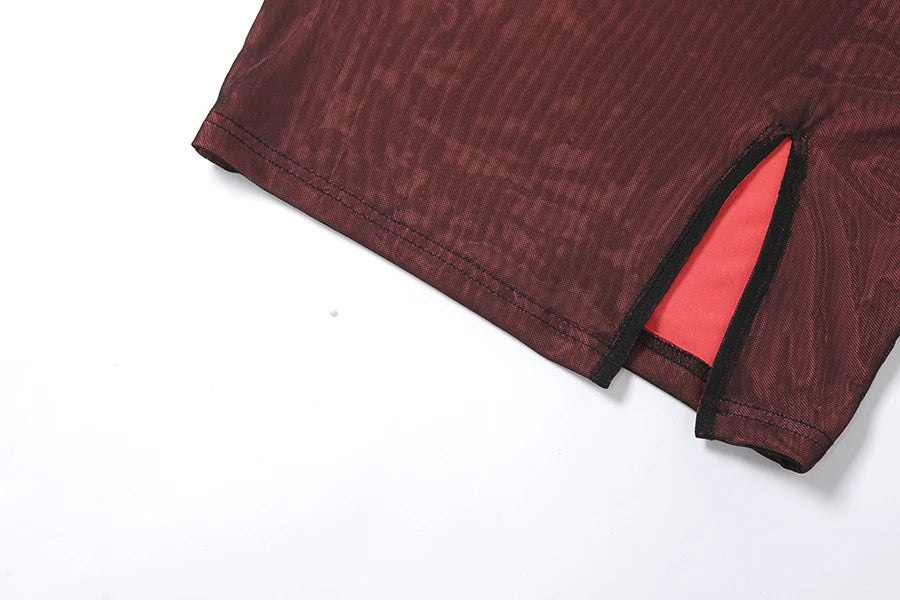 Vestido de Malla Ajustado de Doble Capa