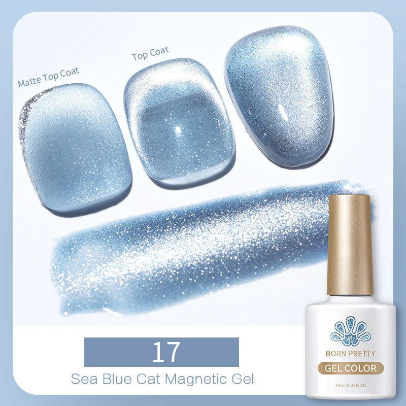 BORN PRETTY Water Light Cat Magnetic Gel Nail Polish Nude Milk White Jelly Color Semi Permanent Soak Off UV LED Gel Varnish DIY