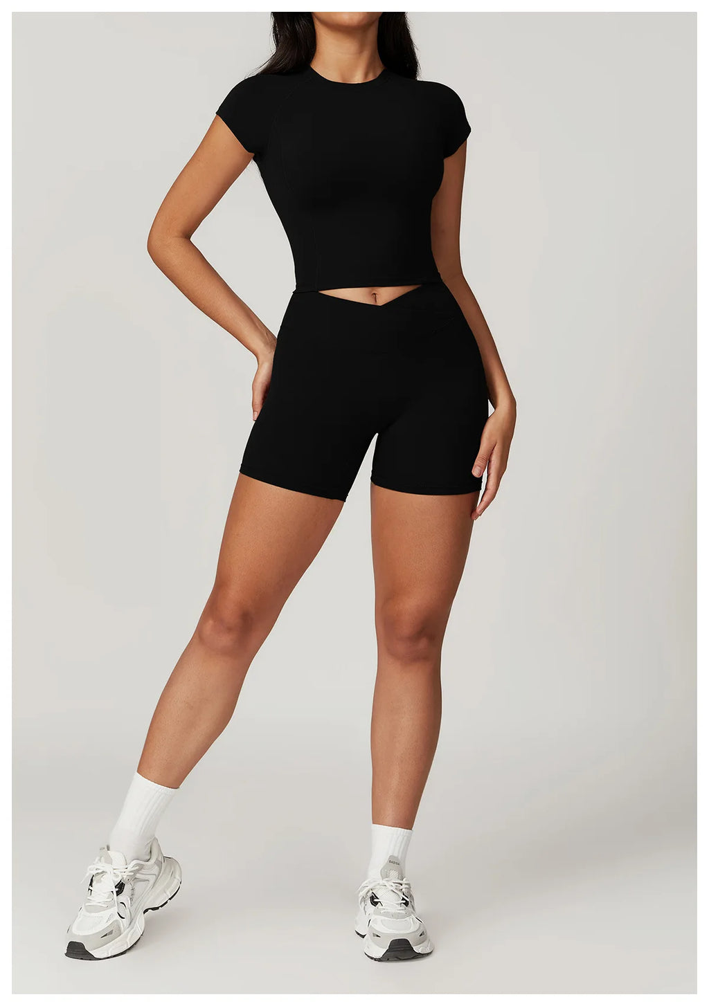 2 Pieces Yoga Set Gym Clothes Sportswear Yoga Suits For Women Fitness Short Sleeve Crop Top Tracksuits Sports Bra Gym Leggings