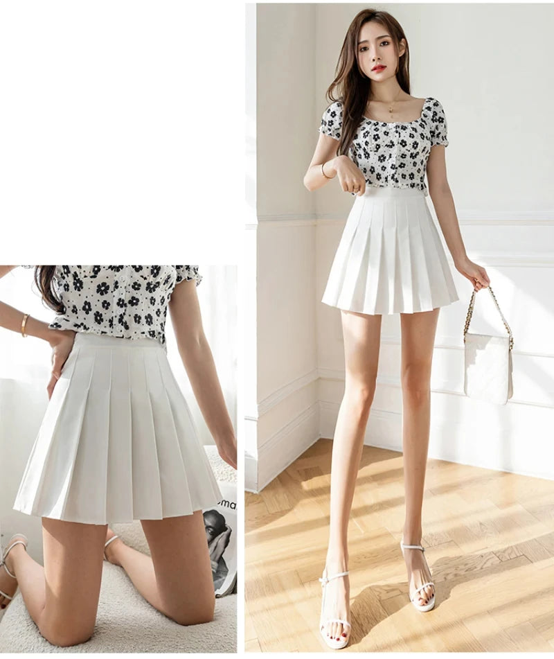 Falda Plisada Mini de Cintura Alta