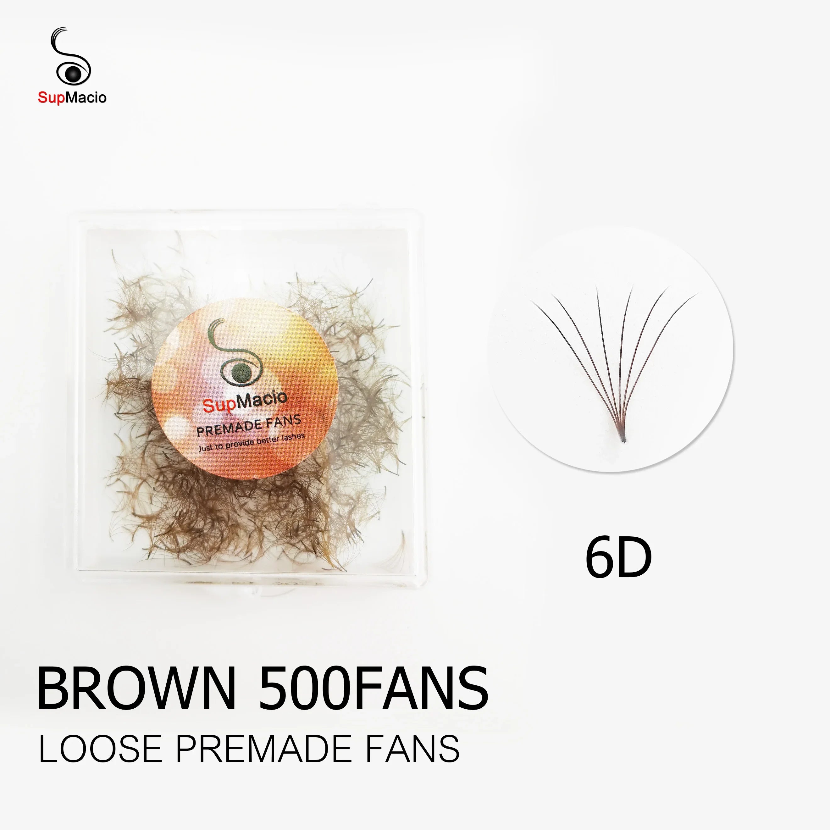 SupMacio Brown Premade Fan Lash Extensions 3D/5D/6D/8D/10D Thin Pointy Base 500 Fans Loose Promade Volume Lashes Makeup Cilio