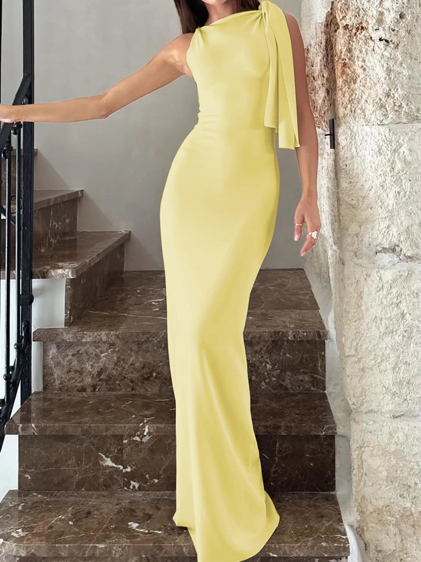 Hugcitar Fashion Solid O Neck Sleeveless Patchwork Sexy Bodycon Maxi Prom Dress Summer Women Clothes Party Festival Club Y2K