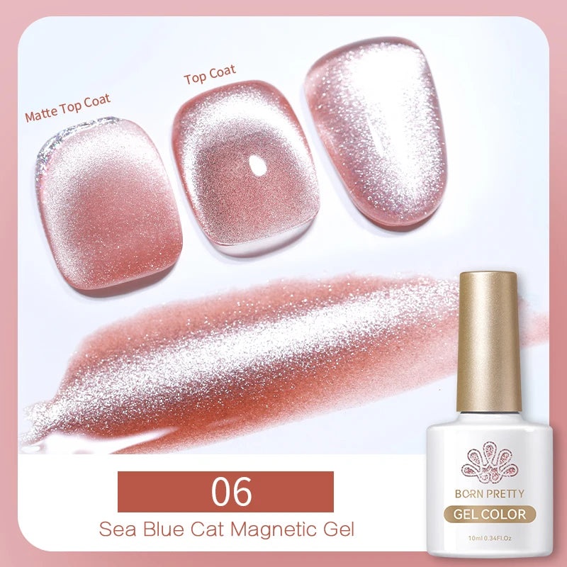 BORN PRETTY Water Light Cat Magnetic Gel Nail Polish Nude Milk White Jelly Color Semi Permanent Soak Off UV LED Gel Varnish DIY