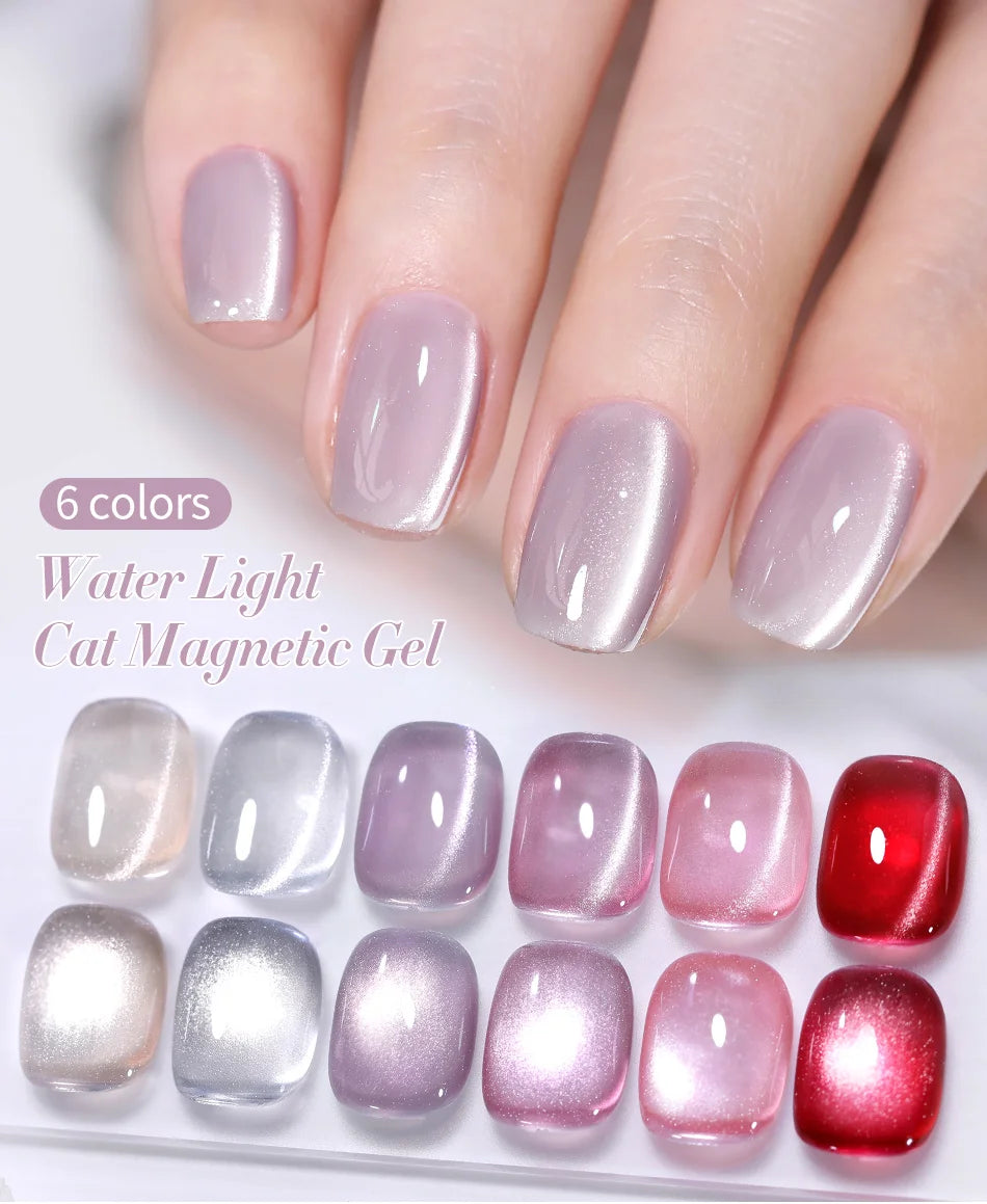 BORN PRETTY Water Light Cat Magnetic Gel Nail Polish Nude Milk White Jelly Color Semi Permanent Soak Off UV LED Gel Varnish DIY