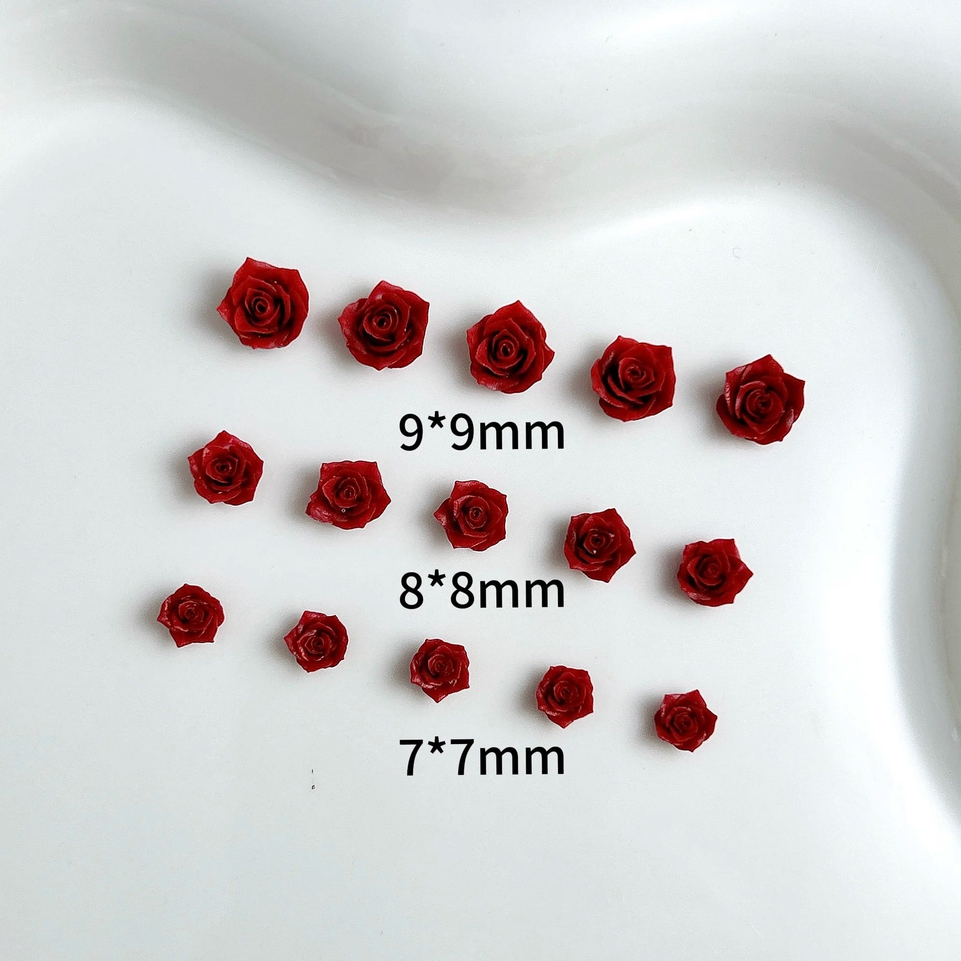 30PCS Resin Minimalist Black Rose Nail Art Charms 3D Cool RoseFlowers Nail Decoration Accessories for DIY Manicure Crafts