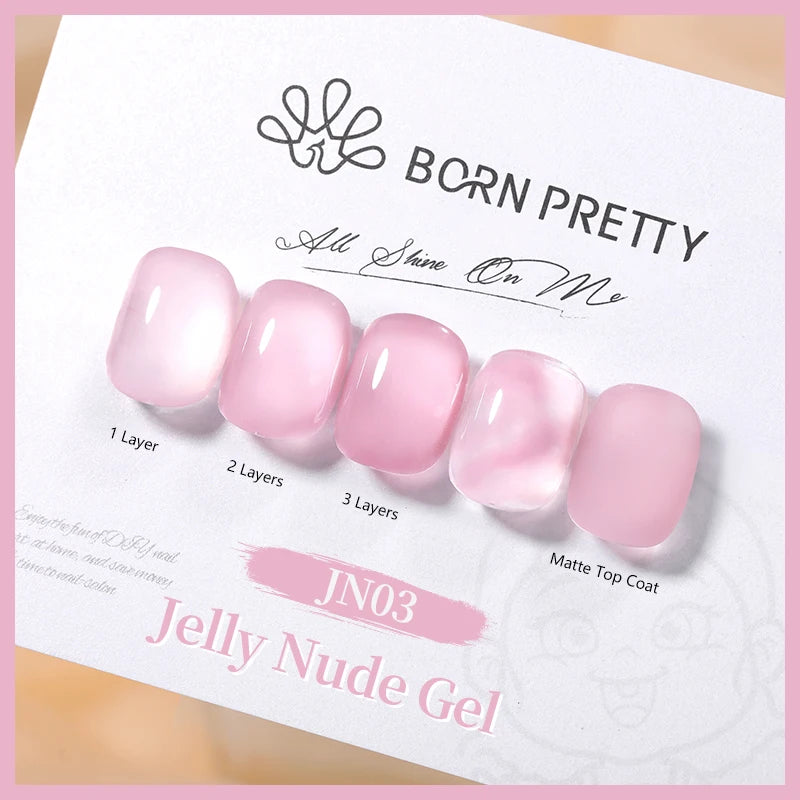 BORN PRETTY Water Light Cat Magnetic Gel Nail Polish Nude Milk White Jelly Color Semi Permanent Soak Off UV LED Gel Varnish DIY