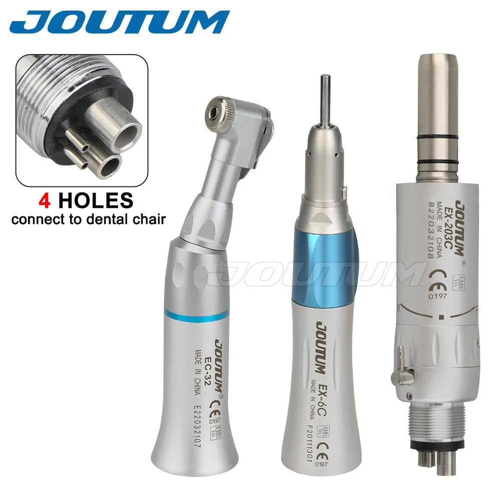 Dental Low Speed Handpiece Kits 203C 2/4 Hole Air Motor Contra Angle Straight Handpiece Dentists Equipment Tools