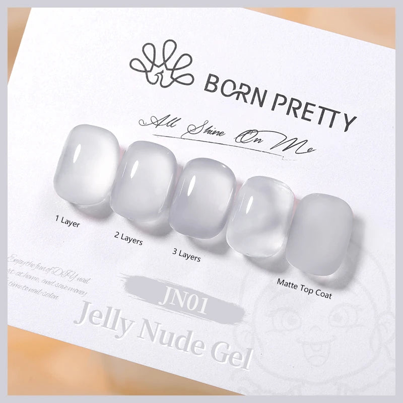 BORN PRETTY Water Light Cat Magnetic Gel Nail Polish Nude Milk White Jelly Color Semi Permanent Soak Off UV LED Gel Varnish DIY