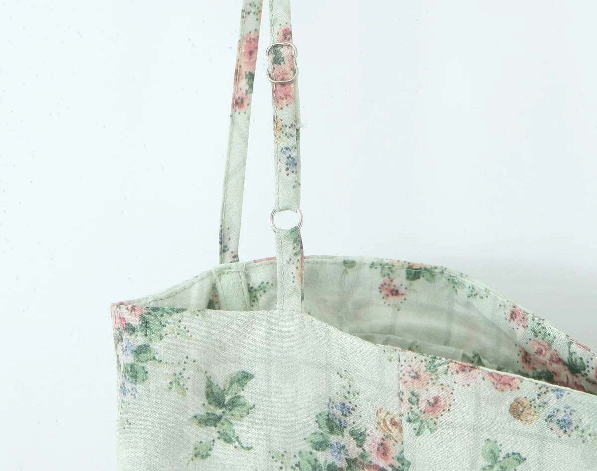 YENKYE Green Floral Print Sexy Spaghetti Straps Dress Women Low Waist A-line Midi Holiday Summer Dresses Party Robe 2025 Vestido