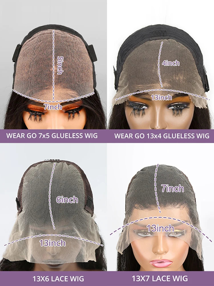 40 Inch Human Hair Wig Deep Wave 13X6 Hd Curly Lace Glueless Human Hair 100 Frontal  7X5 Lace Wigs Natural Black  Curly Wig