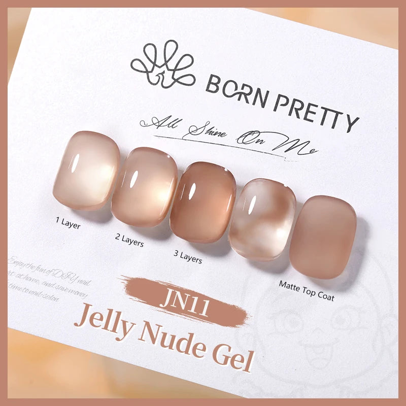 BORN PRETTY Water Light Cat Magnetic Gel Nail Polish Nude Milk White Jelly Color Semi Permanent Soak Off UV LED Gel Varnish DIY