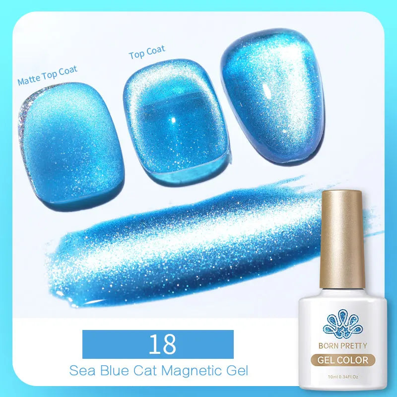 BORN PRETTY Water Light Cat Magnetic Gel Nail Polish Nude Milk White Jelly Color Semi Permanent Soak Off UV LED Gel Varnish DIY
