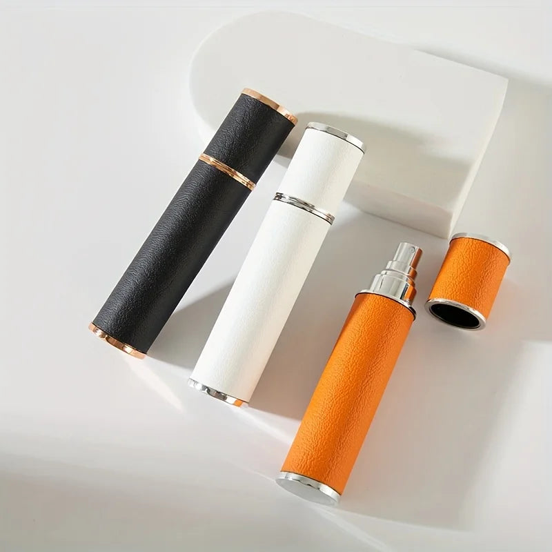 10 ml Portable Perfume Bottle for Travel, Mini Refillable Perfume Dispenser Artificial Leather Leak-Proof Perfume Sprayer, Suit