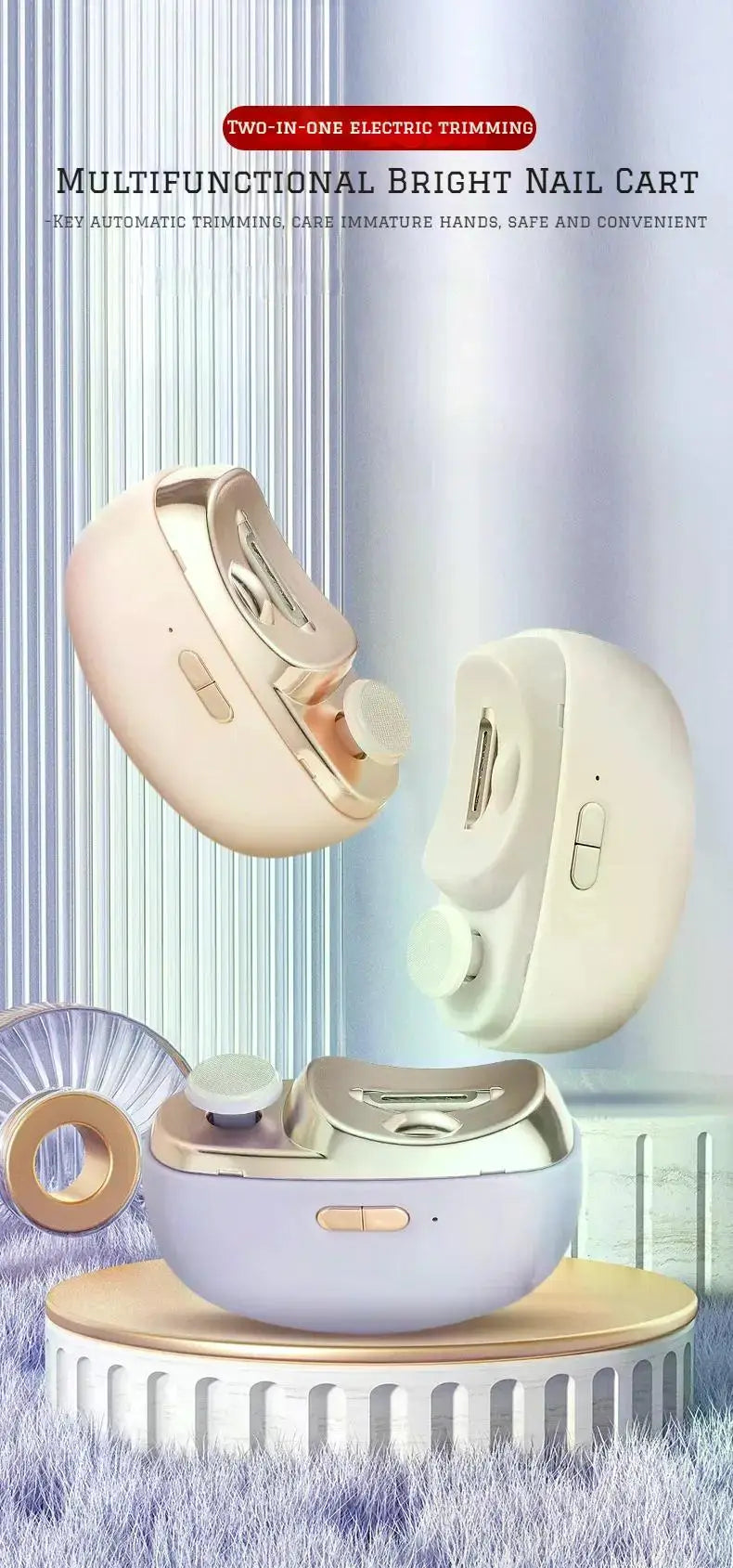 1 Pcs Electric Automatic Nail Clipper Manicure Nail Trimmer For Adult