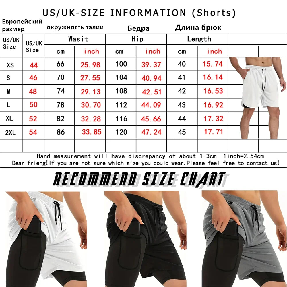 Goku Anime Running Shorts Men Fitness Gym Training 2 in 1 Sports Shorts Quick Dry Workout Jogging Double Deck Shorts
