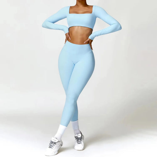 Women 2-Piece Sports Set Quick Drying For Gym Running Training Long Sleeve Sports T-Shirt Yoga Clothing Women Gym Sports Clothin