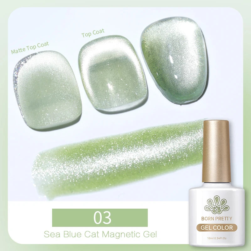 BORN PRETTY Water Light Cat Magnetic Gel Nail Polish Nude Milk White Jelly Color Semi Permanent Soak Off UV LED Gel Varnish DIY