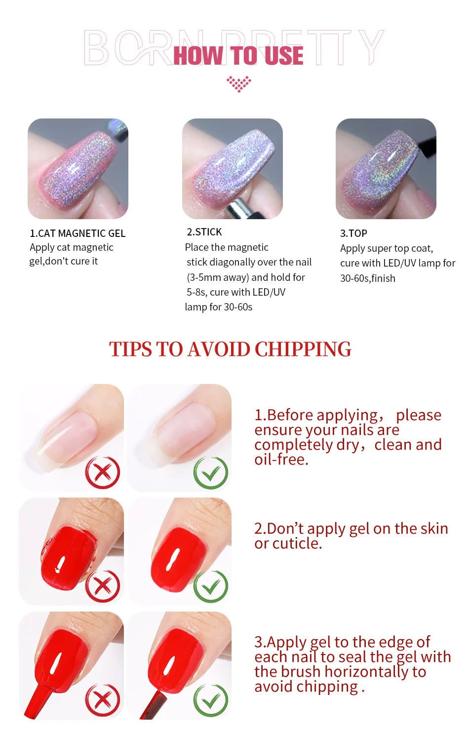 BORN PRETTY Water Light Cat Magnetic Gel Nail Polish Nude Milk White Jelly Color Semi Permanent Soak Off UV LED Gel Varnish DIY