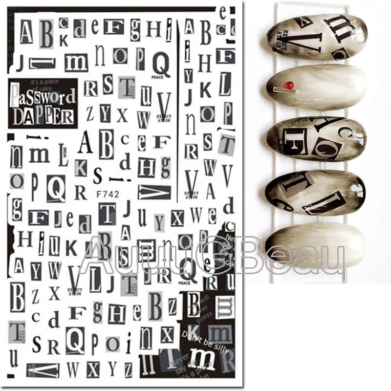 3d Nail Art Decals Geometric Lines Coconut Tree Palms Leaves Flowers Adhesive Sliders Nail Stickers Decorated Manicure