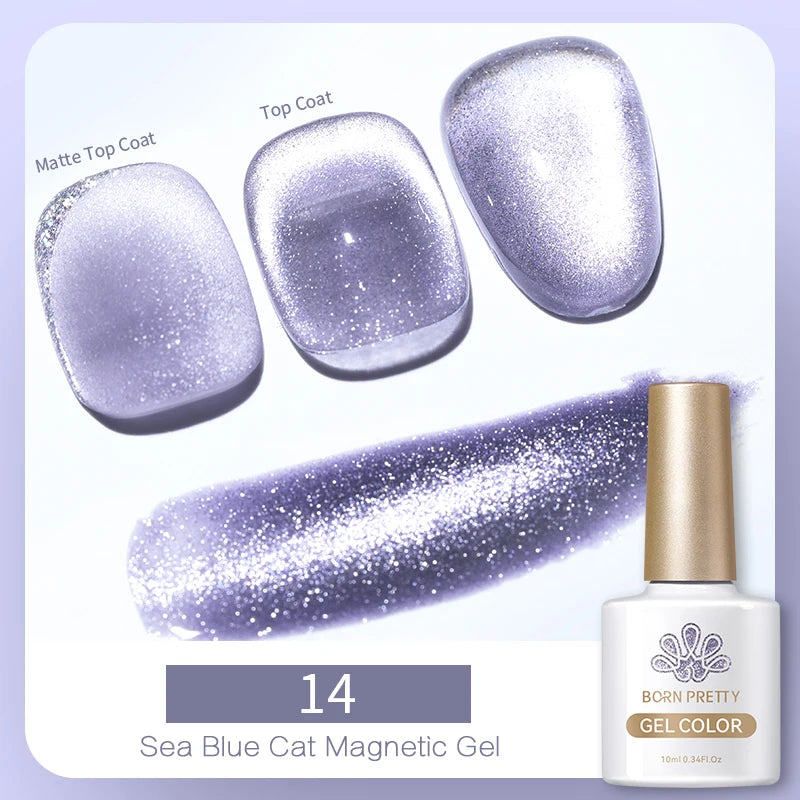BORN PRETTY Water Light Cat Magnetic Gel Nail Polish Nude Milk White Jelly Color Semi Permanent Soak Off UV LED Gel Varnish DIY