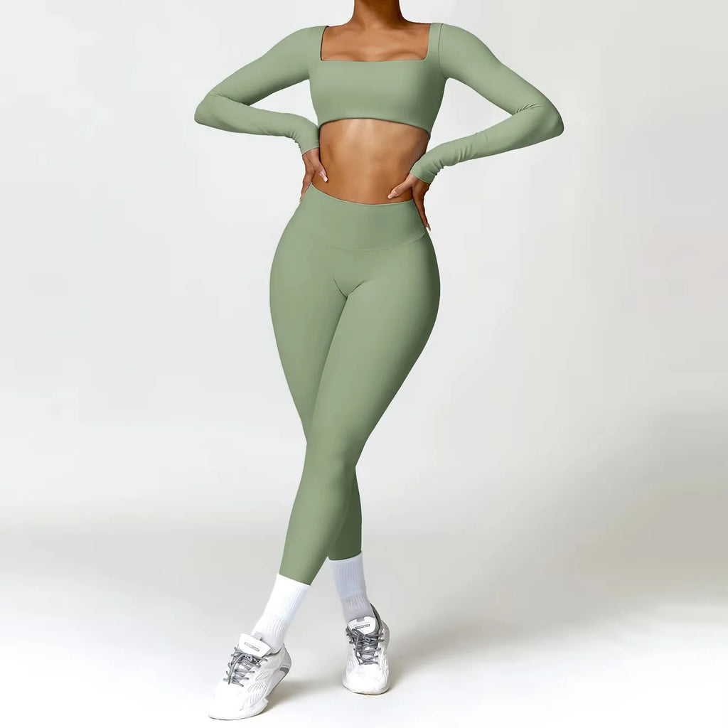 Women 2-Piece Sports Set Quick Drying For Gym Running Training Long Sleeve Sports T-Shirt Yoga Clothing Women Gym Sports Clothin