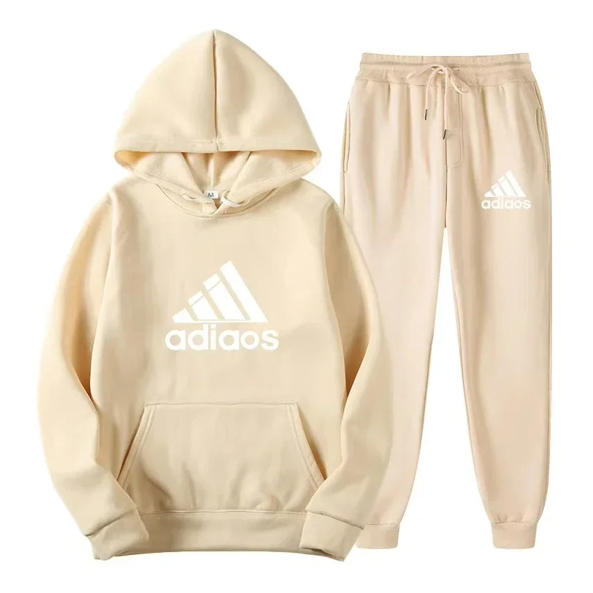 2025 Autumn-Winter Warmth-Enhanced Comfortable Leisure Fitness Sports Set: Two-piece set including hooded sports shirt and joggi