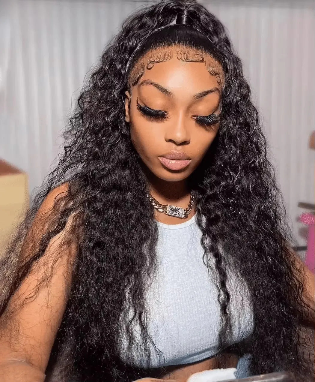 300% Density 40 46 Inch 13x6 HD Loose Deep Wave Lace Frontal Wig Brazilian 13x4 Water Curly Human Hair Wigs For Women Preplucked