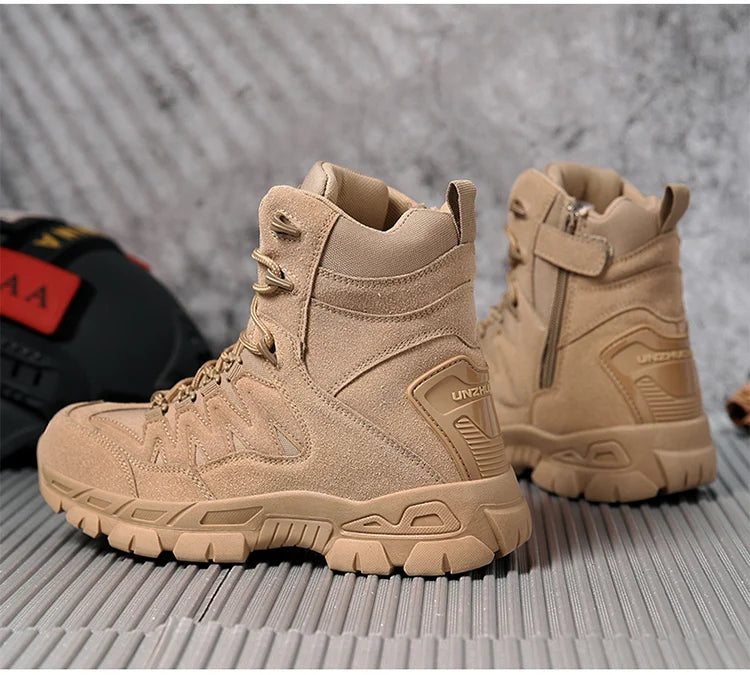 Autumn and Winter New Large High Top Training Boots Outdoor Mountaineering and Hiking Boots Anti slip Wear Resistant Work Shoes