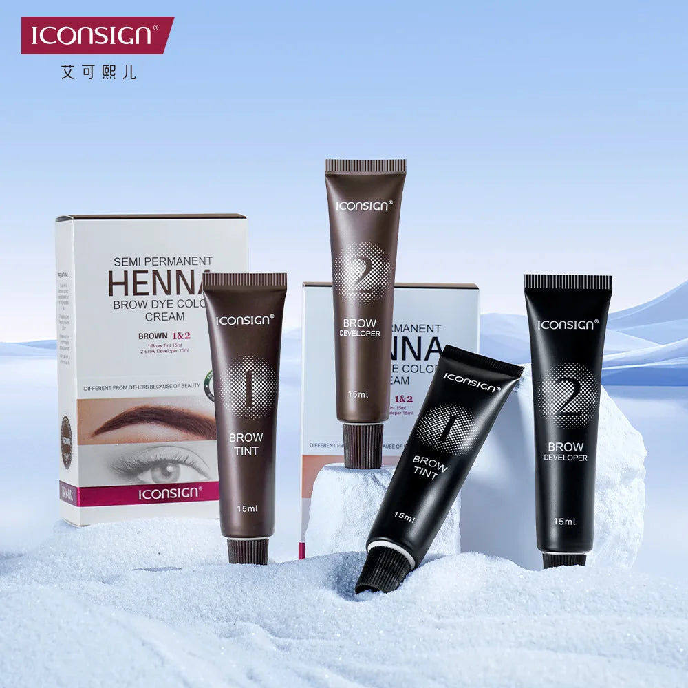 Eyelash Eyebrow Tint Permanent Dye Kit Waterproof Lasting Fast Tint Henna Brow Enhancers Cream Gel Makeup Tool