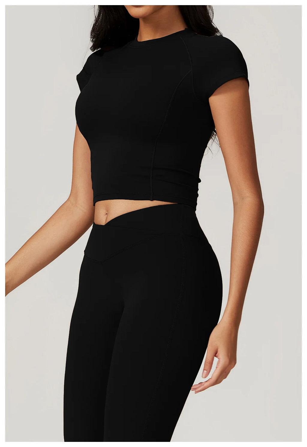 2 Pieces Yoga Set Gym Clothes Sportswear Yoga Suits For Women Fitness Short Sleeve Crop Top Tracksuits Sports Bra Gym Leggings