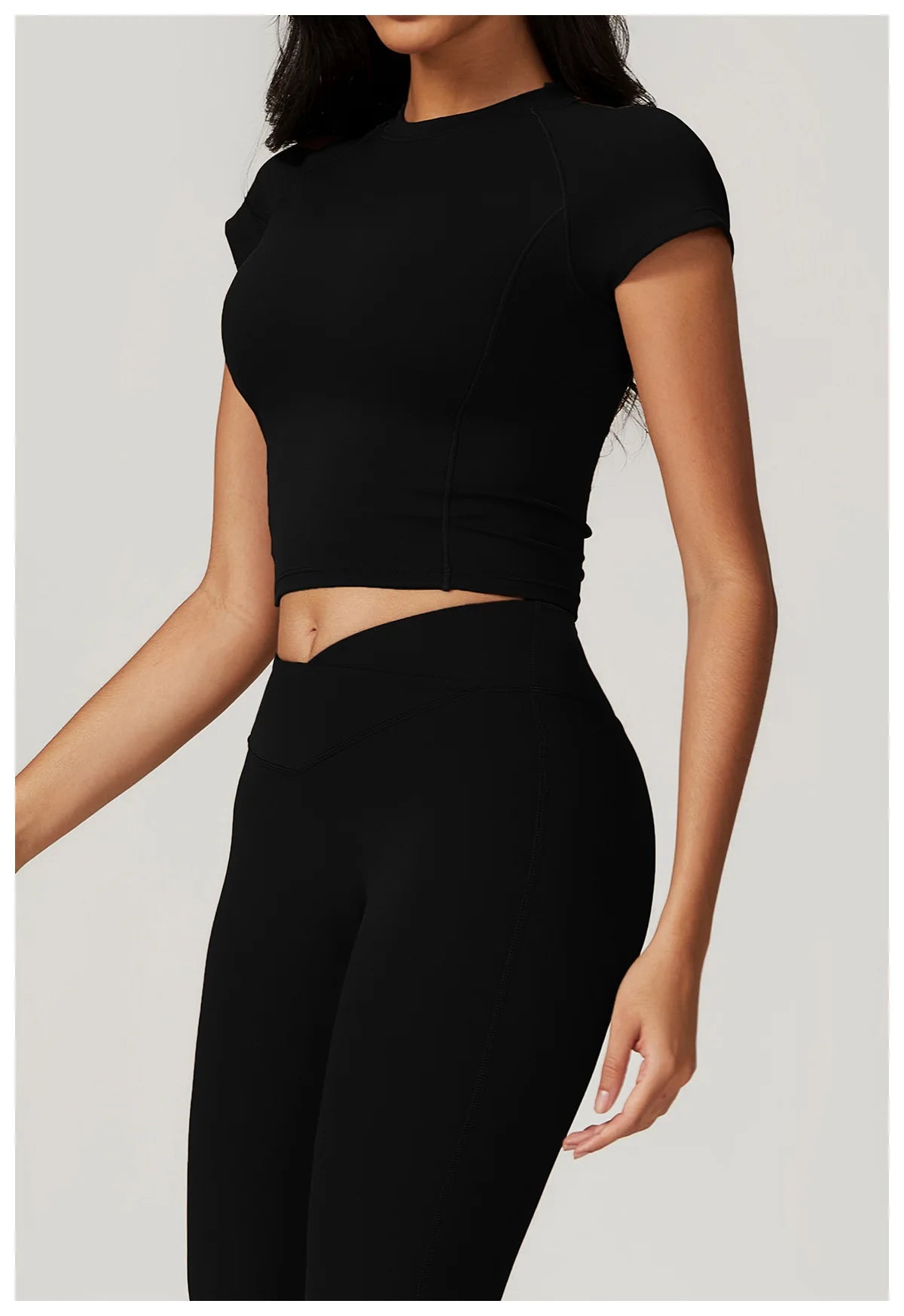 2 Pieces Yoga Set Gym Clothes Sportswear Yoga Suits For Women Fitness Short Sleeve Crop Top Tracksuits Sports Bra Gym Leggings