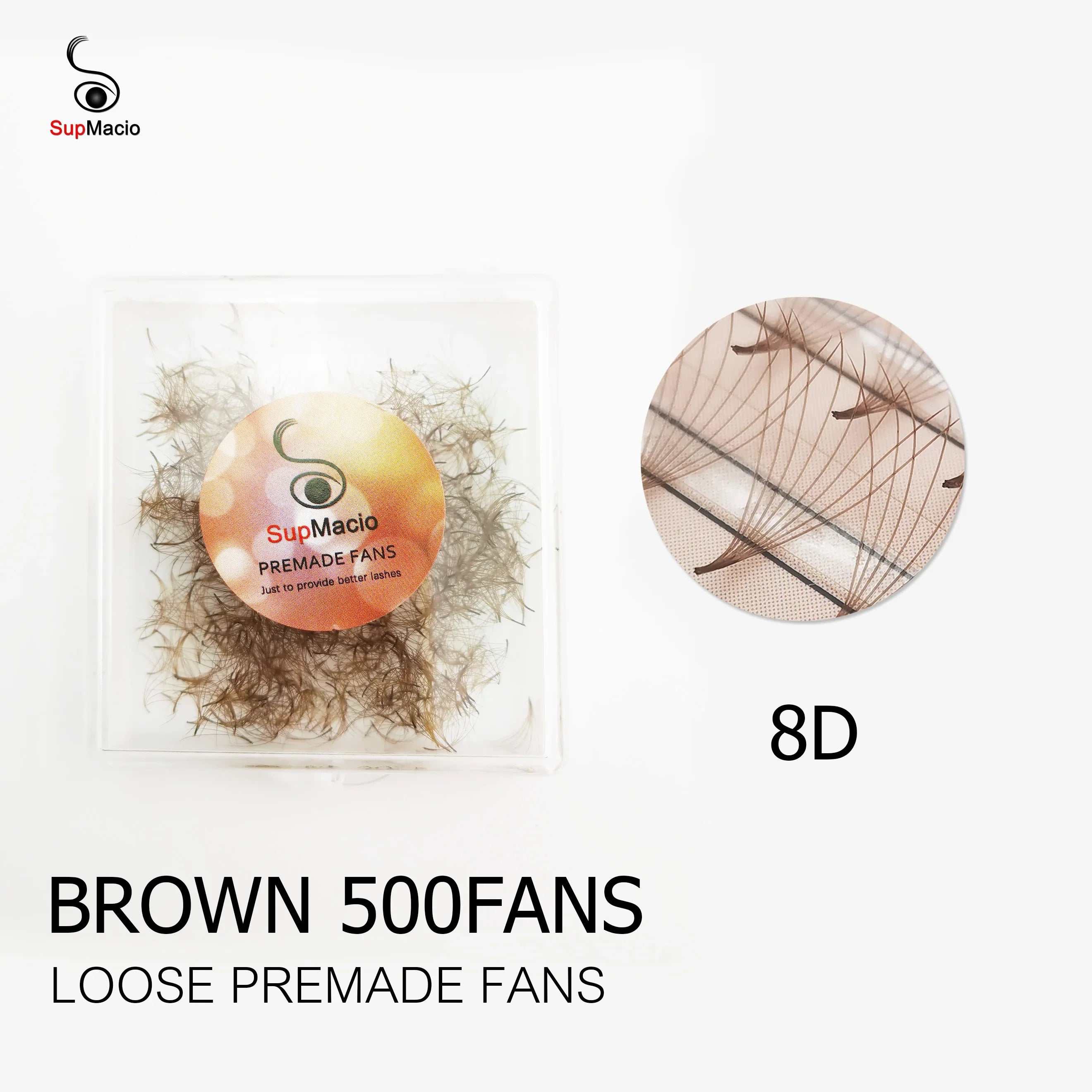 SupMacio Brown Premade Fan Lash Extensions 3D/5D/6D/8D/10D Thin Pointy Base 500 Fans Loose Promade Volume Lashes Makeup Cilio