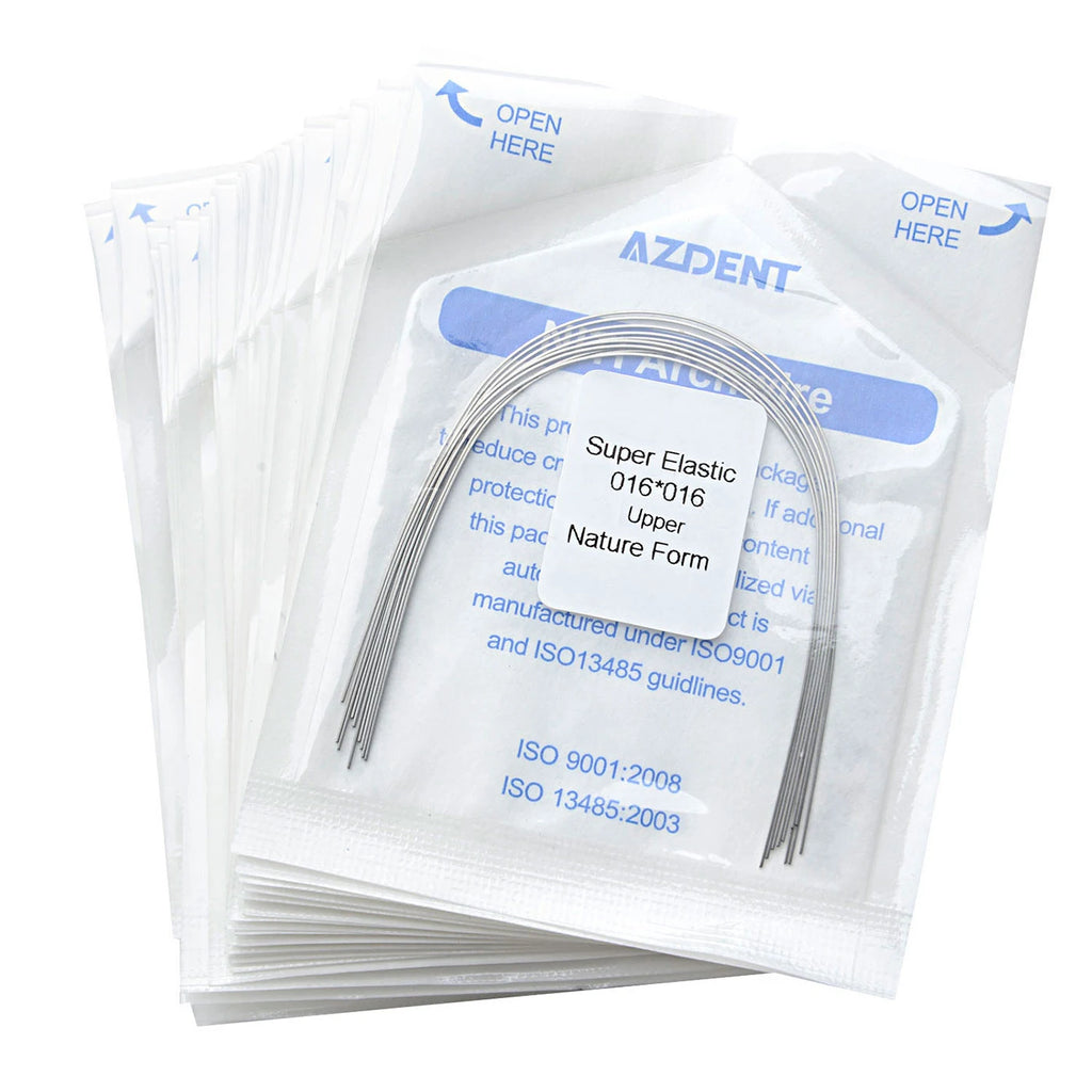 10pcs/Pack AZDENT Dental Orthodontic Arch Wires Super Elastic NITI Round /Rectangular Natural Form Dental Arches Wire