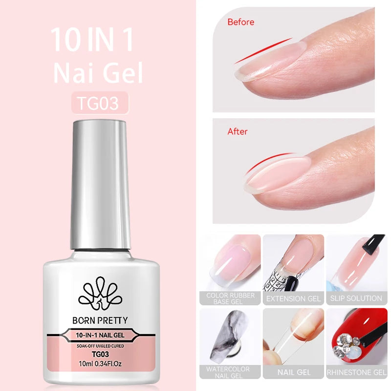 BORN PRETTY Water Light Cat Magnetic Gel Nail Polish Nude Milk White Jelly Color Semi Permanent Soak Off UV LED Gel Varnish DIY