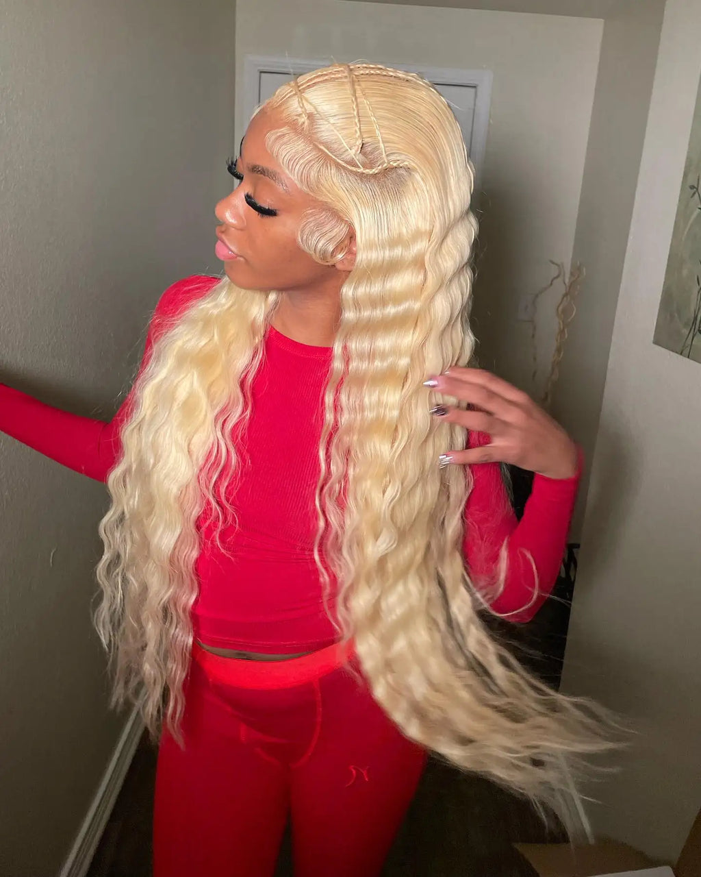 40 Inch Honey Blonde 613 HD Lace Frontal Wig 13x6 Curly Wigs Preplucked Loose Deep Wave Wigs Human Hair 13x4 Lace Frontal Wig