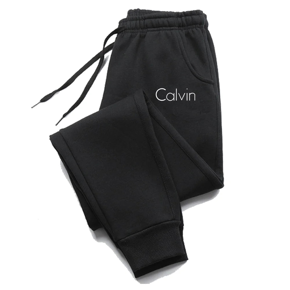 Casual Printed Sports Running Trousers Men Women Autumn Drawstring Long Pants Fitness Solid Sweatpants Unisex Gym Wear