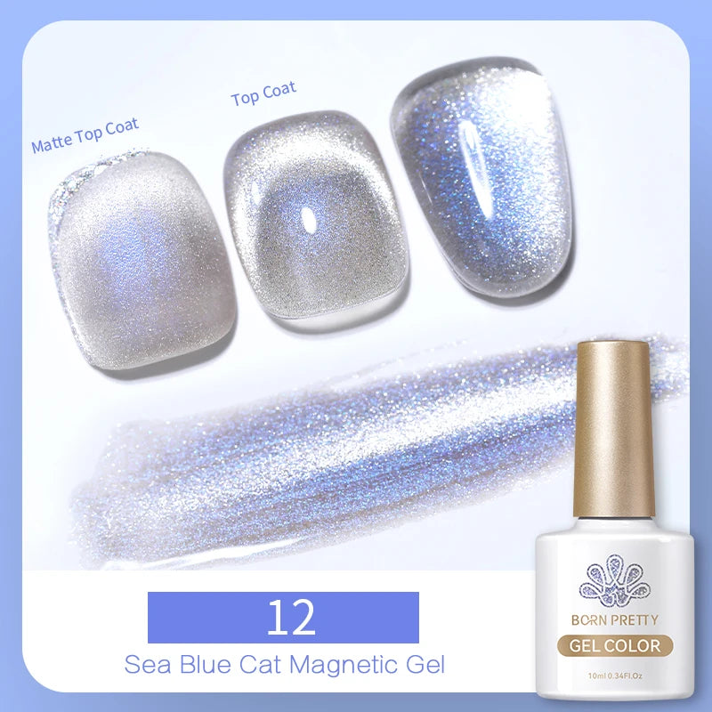 BORN PRETTY Water Light Cat Magnetic Gel Nail Polish Nude Milk White Jelly Color Semi Permanent Soak Off UV LED Gel Varnish DIY
