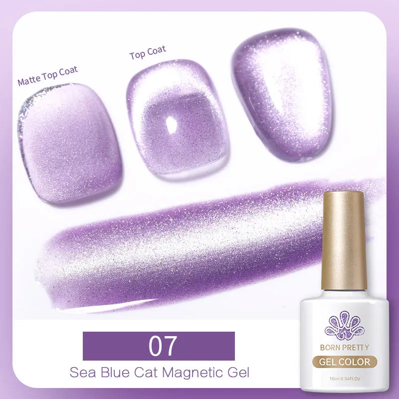 BORN PRETTY Water Light Cat Magnetic Gel Nail Polish Nude Milk White Jelly Color Semi Permanent Soak Off UV LED Gel Varnish DIY