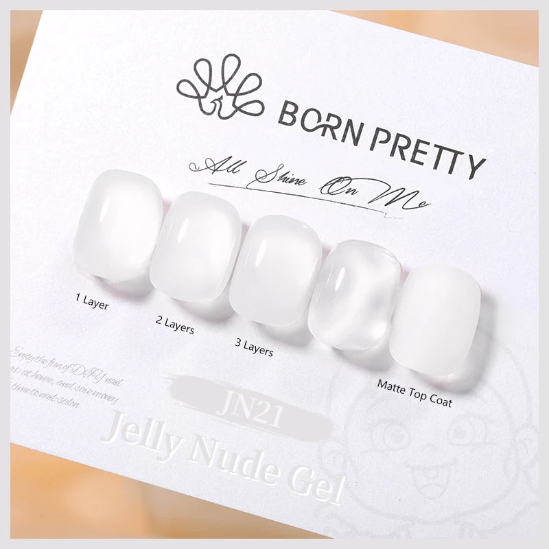 BORN PRETTY Water Light Cat Magnetic Gel Nail Polish Nude Milk White Jelly Color Semi Permanent Soak Off UV LED Gel Varnish DIY