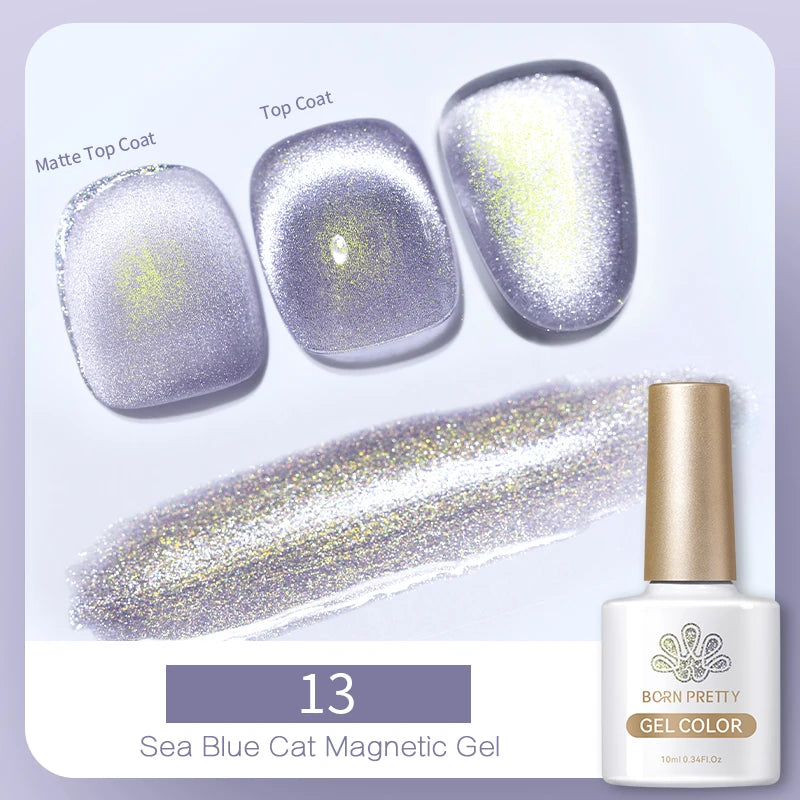 BORN PRETTY Water Light Cat Magnetic Gel Nail Polish Nude Milk White Jelly Color Semi Permanent Soak Off UV LED Gel Varnish DIY